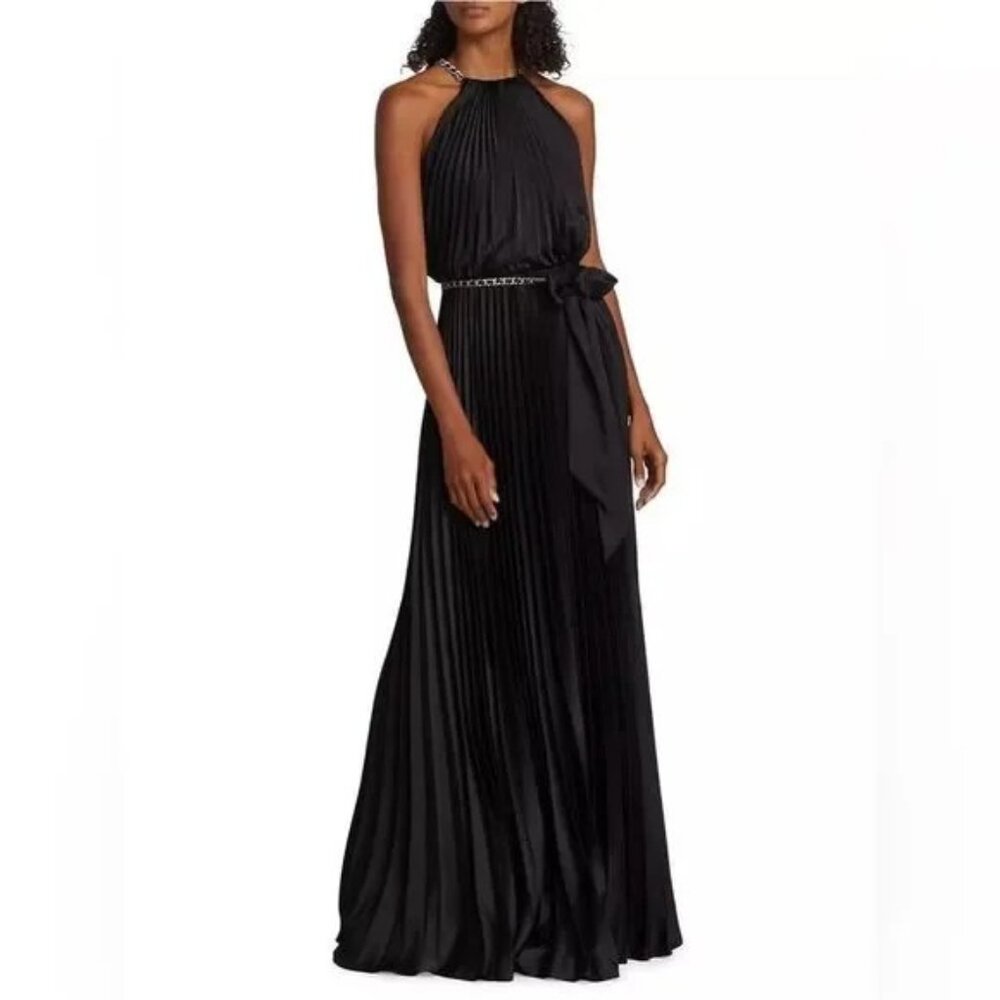 ML Monique Lhuillier Halter Neck Long Dress